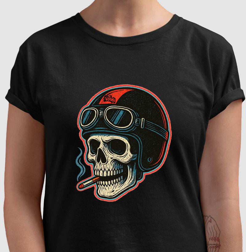 Camiseta Estampada – Caveira Motociclista | The Kloaka