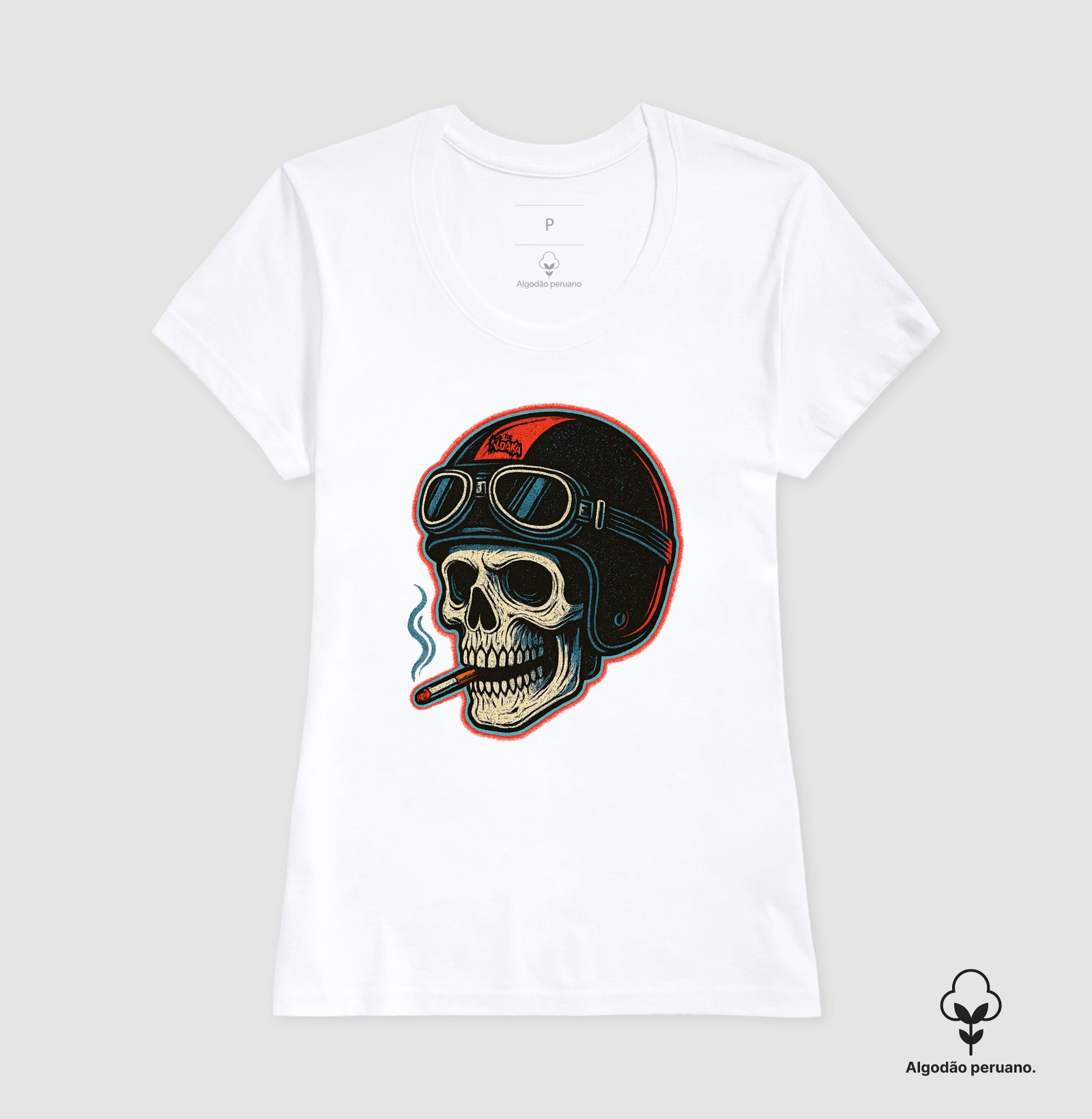 Camiseta Premium – Caveira Motociclista | The Kloaka
