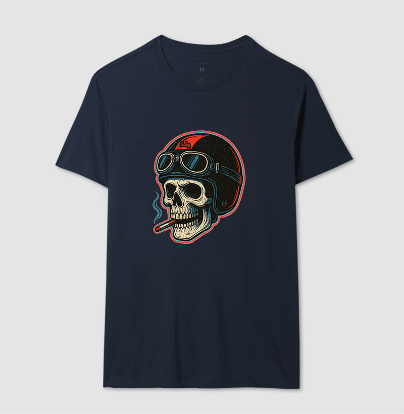Camiseta Estampada – Caveira Motociclista | The Kloaka