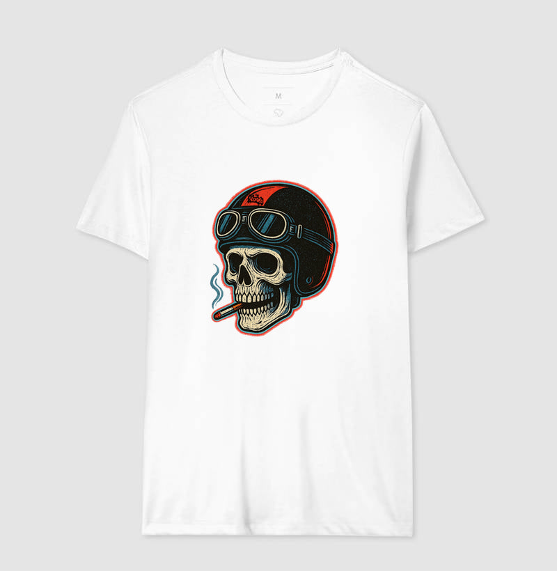 Camiseta Estampada – Caveira Motociclista | The Kloaka