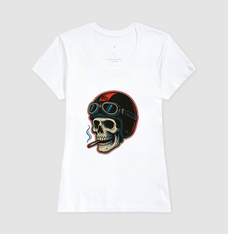 Camiseta Estampada – Caveira Motociclista | The Kloaka