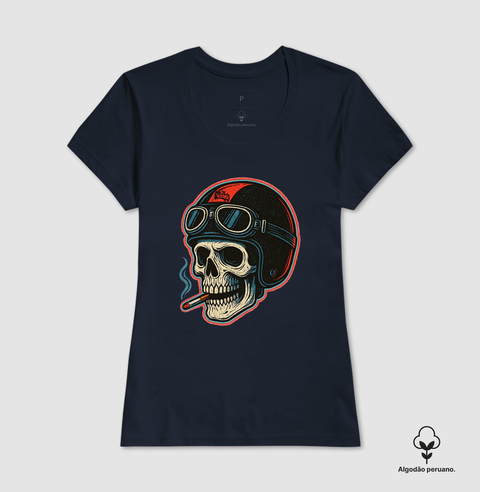 Camiseta Premium – Caveira Motociclista | The Kloaka