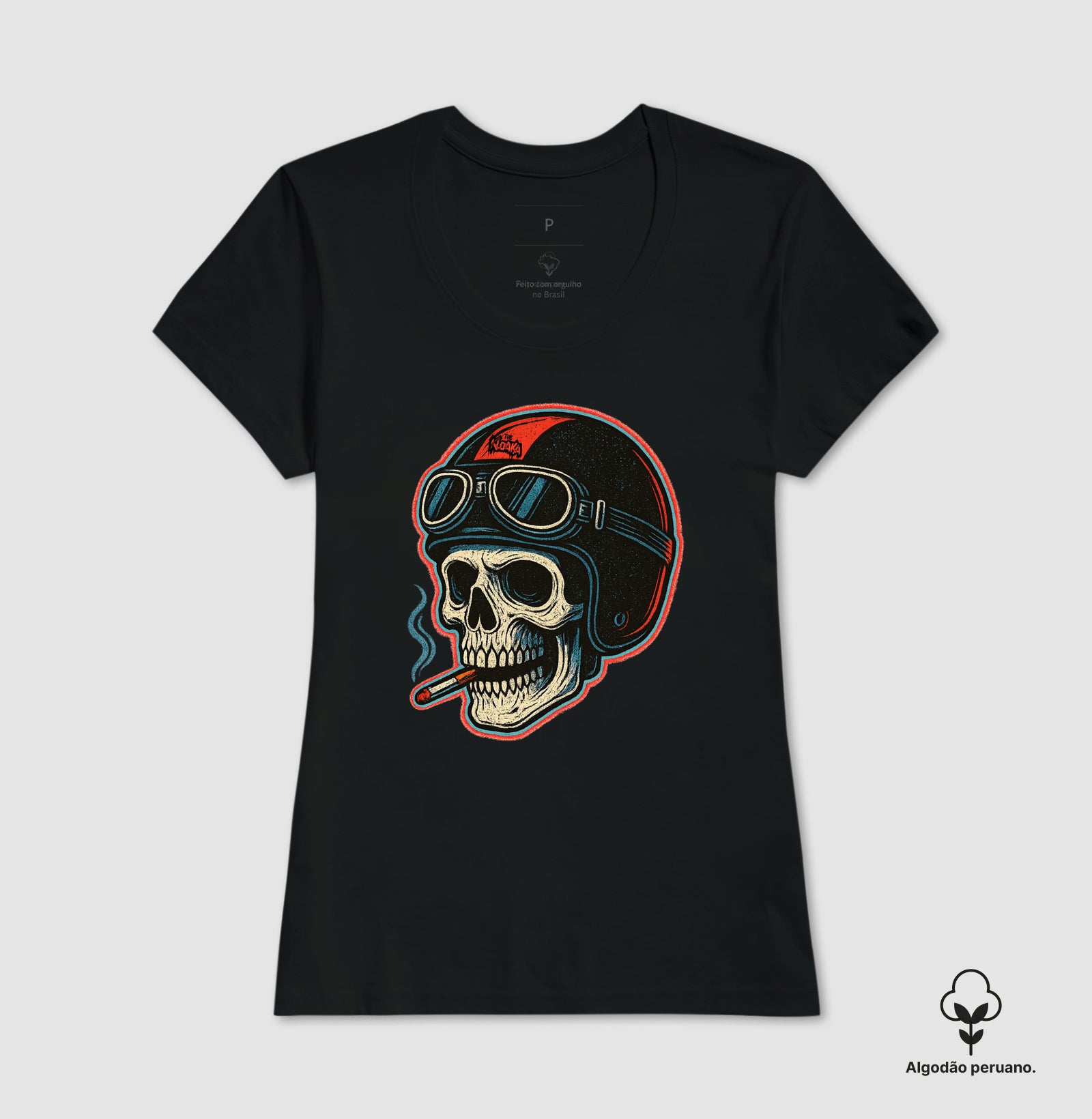 Camiseta Premium – Caveira Motociclista | The Kloaka