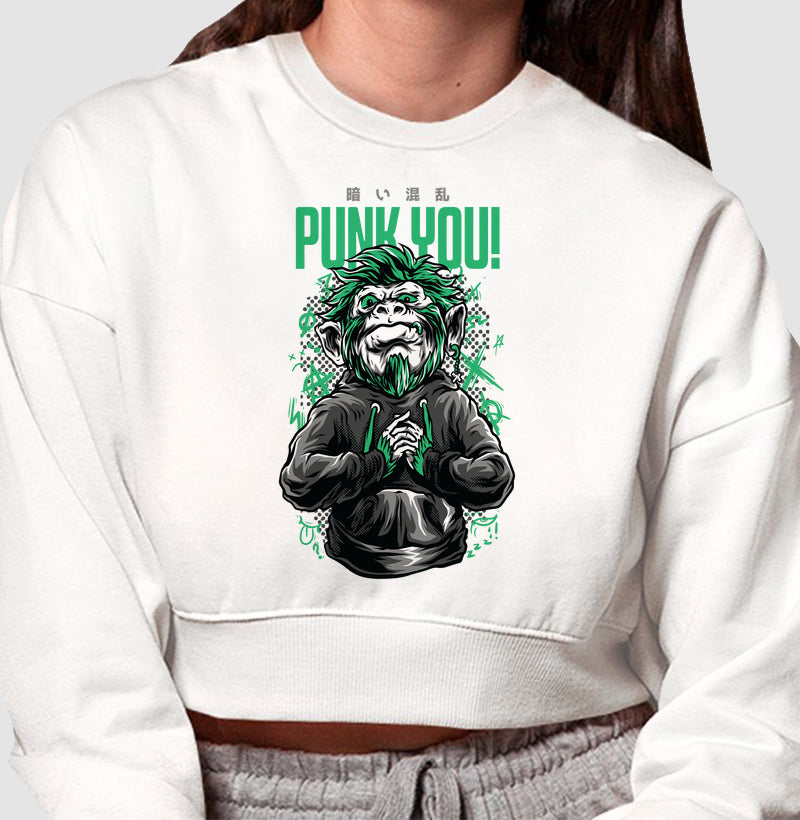 Moletom Cropped Estampado – Punk You | The Kloaka