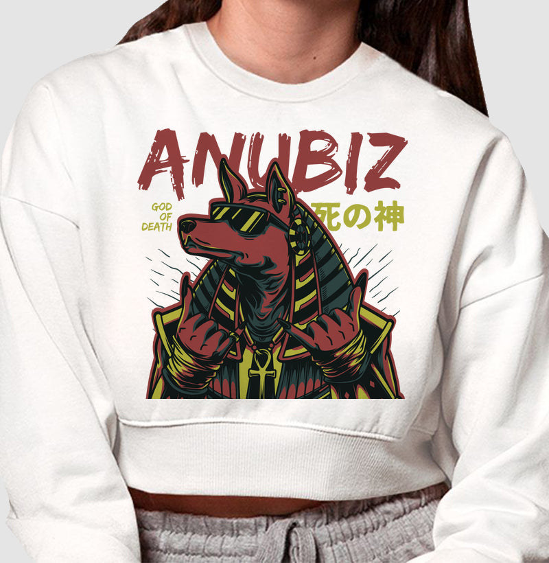 Moletom Cropped Estampado – Anubiz God of Death | The Kloaka